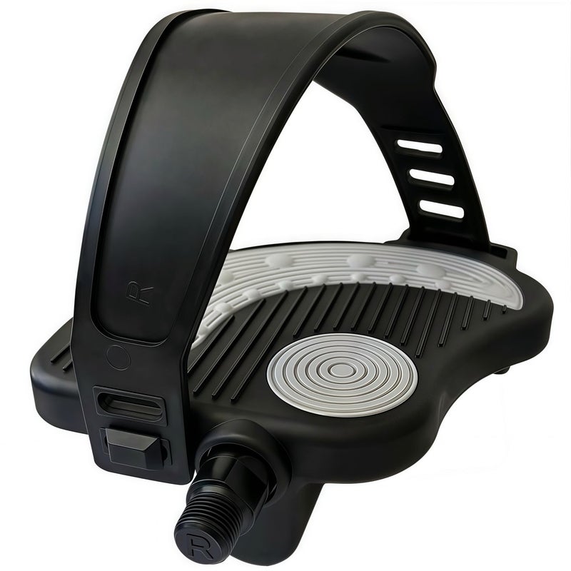 YBEKI Pro-Grade Exercise Bike Pedals with Adjustable Straps - 9/16" & 1/2" Spindle for Indoor Peloton/Schwinn/Spin Bikes | Heavy-Duty PP Plastic & PVC Straps + 500lb Capacity - Image 1